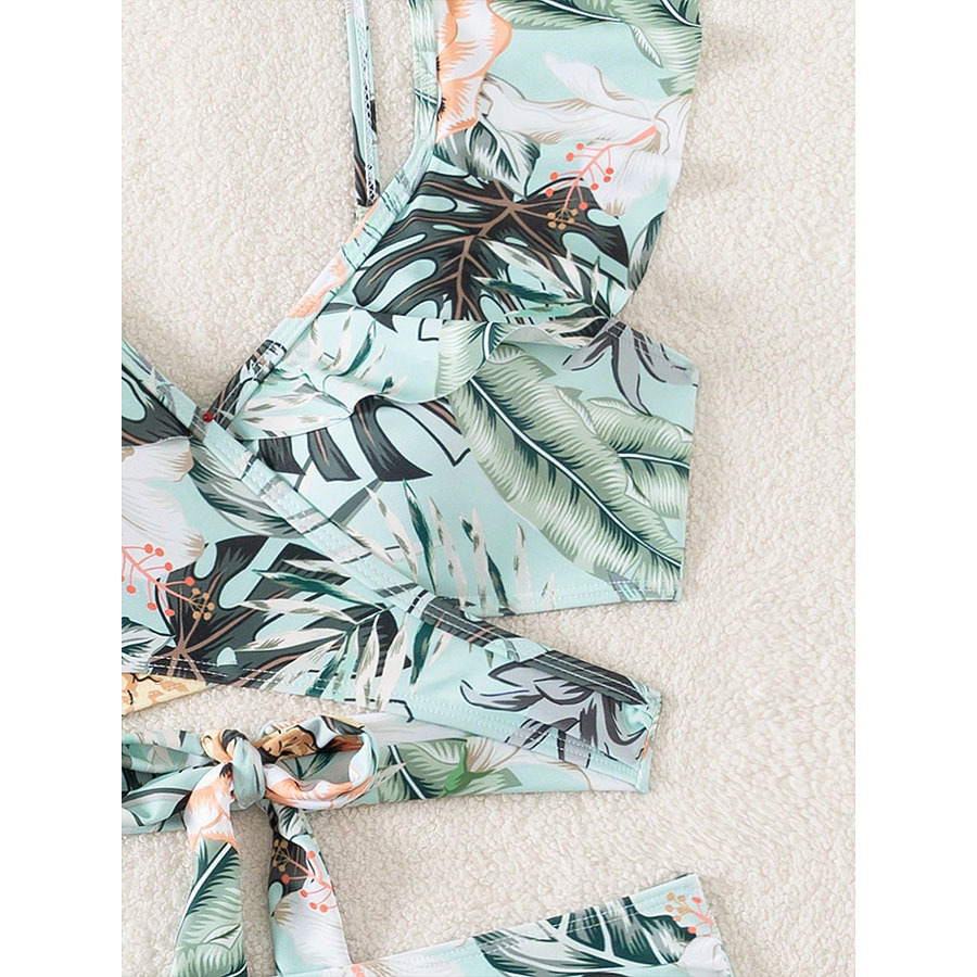 Womens Floral Print Cross Tie Sexy TwoPiece Bikini Swimsuit